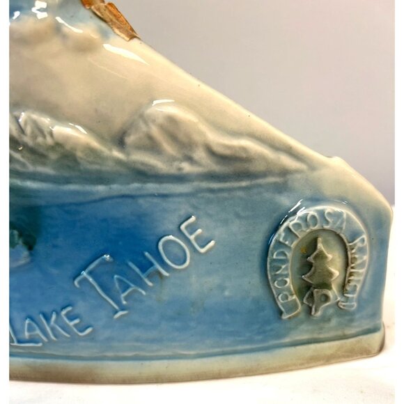 Vintage Ponderosa Ranch Nevada Lake Tahoe Ceramic Decanter With Stopper - Picture 5 of 6